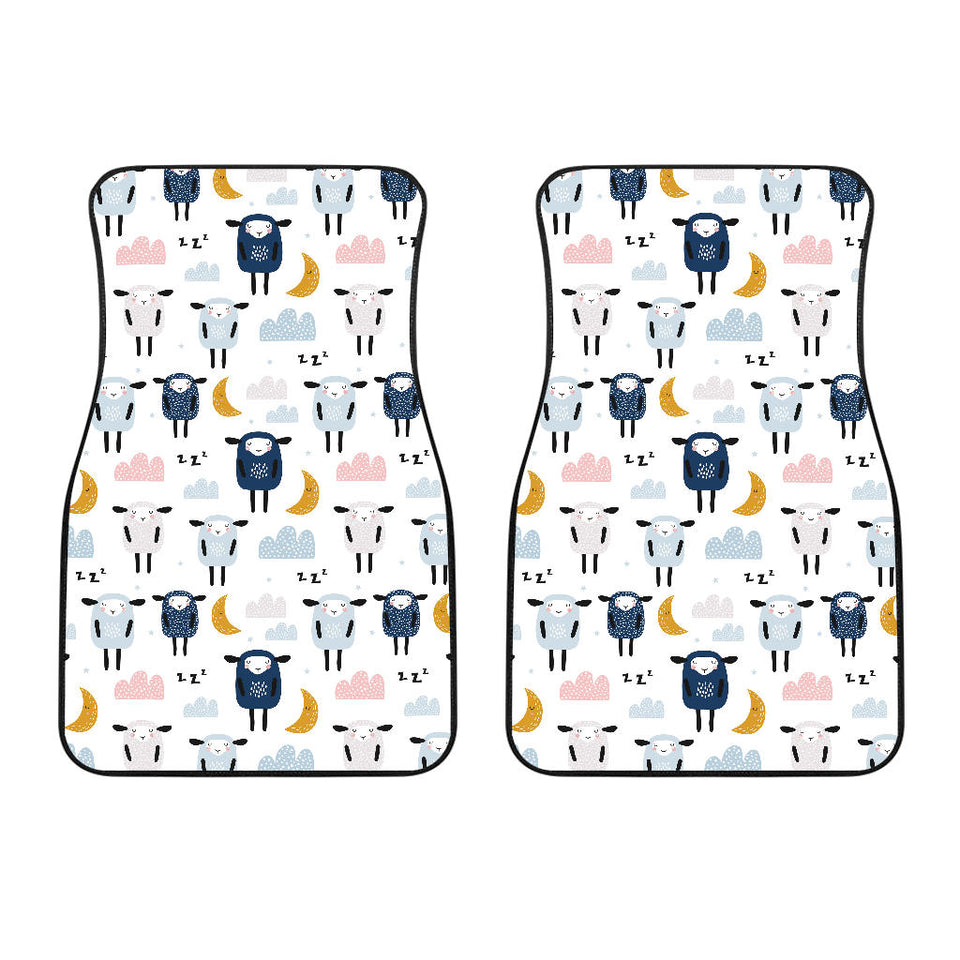 Cute Sleeping Sheep Moon Cloud Pattern Front Car Mats