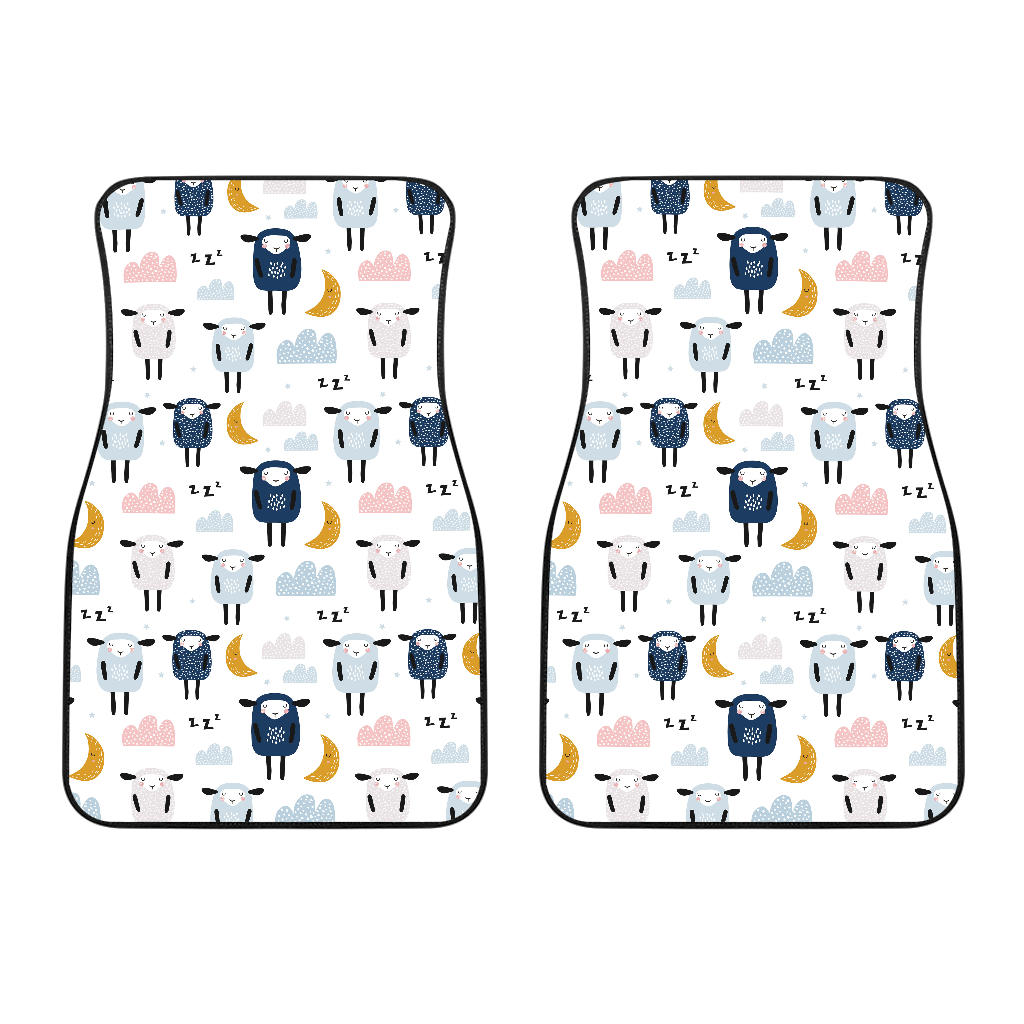 Cute Sleeping Sheep Moon Cloud Pattern Front Car Mats