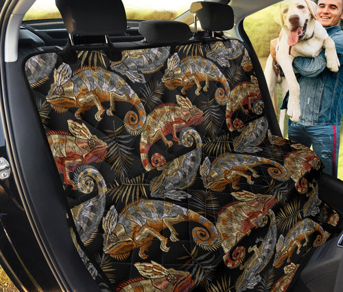 Chameleon Lizard Tropical Leaves Palm Tree Dog Car Seat Covers