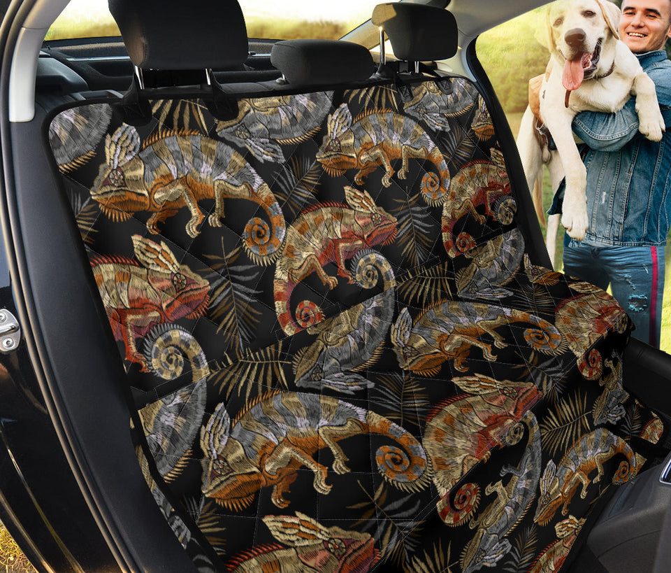 Chameleon Lizard Tropical Leaves Palm Tree Dog Car Seat Covers