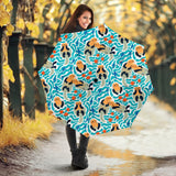 Cute Sea Otters Fishe Sea Urchin Pattern Umbrella