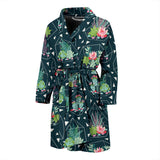 Cactus Glass Terrarium Pattern Men'S Bathrobe