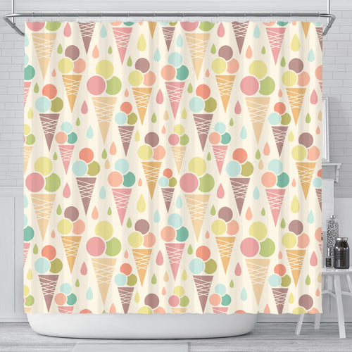 Ice Cream Cone Pattern Shower Curtain Fulfilled In US