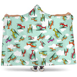 Helicopter Design Pattern Hooded Blanket