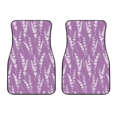Lavender Flowers Purple Pattern Front Car Mats