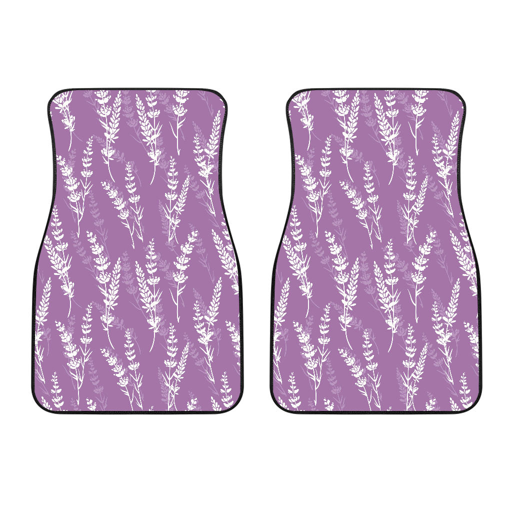 Lavender Flowers Purple Pattern Front Car Mats
