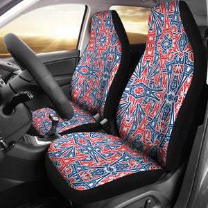 Eiffel Tower Pattern Print Design 02 Universal Fit Car Seat Covers