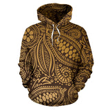 Cocoa Beans Tribal Polynesian Pattern Background Men Women Pullover Hoodie