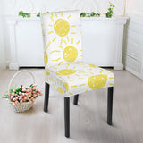 Hand Drawn Sun Pattern Dining Chair Slipcover