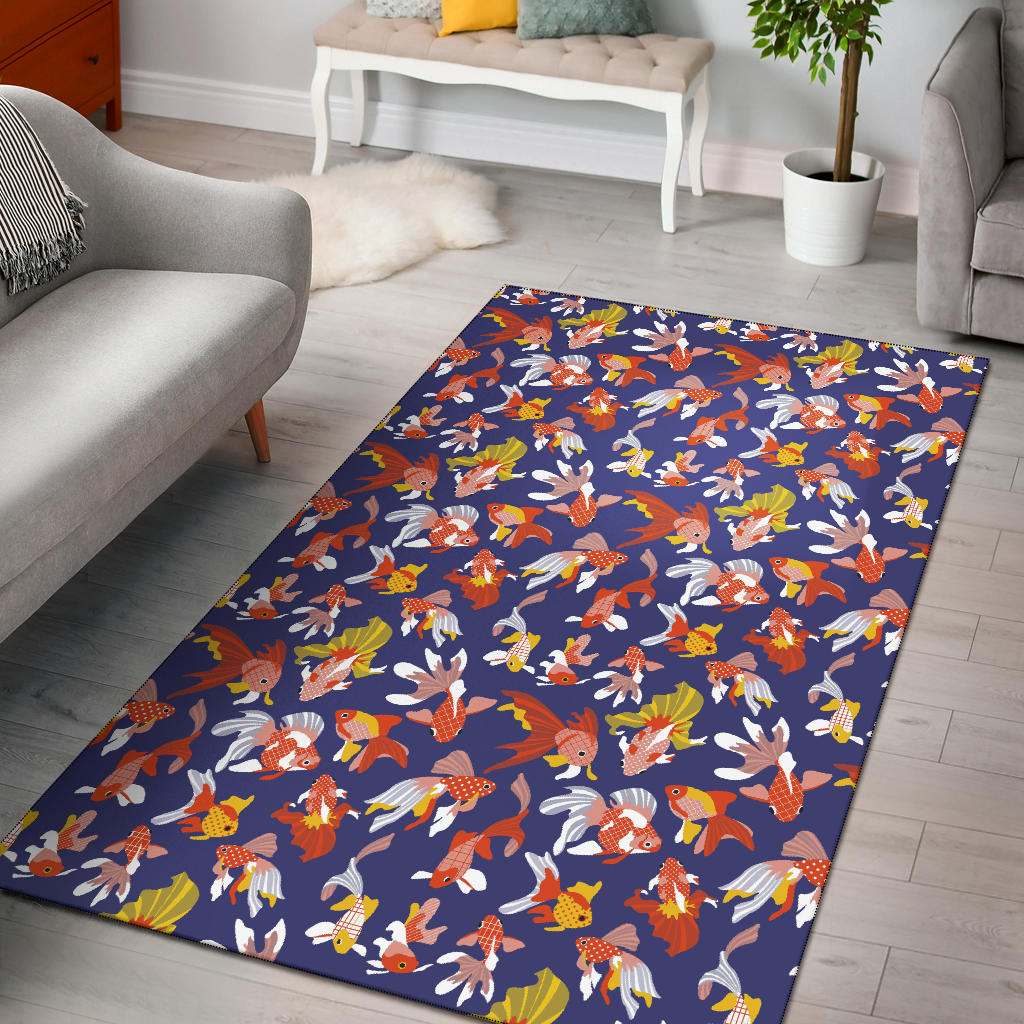 Goldfish Pattern Print Design 04 Area Rug