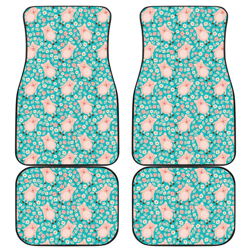 Pig Pattern Print Design 01 Front and Back Car Mats