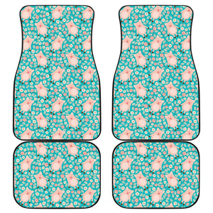 Pig Pattern Print Design 01 Front and Back Car Mats