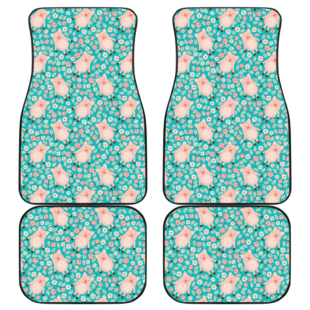 Pig Pattern Print Design 01 Front and Back Car Mats
