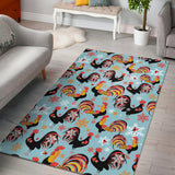 Rooster Chicken Cock Snowfalke Area Rug