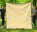 Fried Eggs Pattern Print Design 05 Premium Quilt