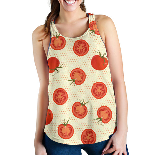 Tomato dot background Women Racerback Tank Top