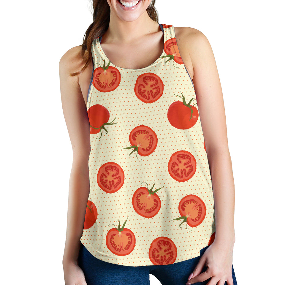 Tomato dot background Women Racerback Tank Top