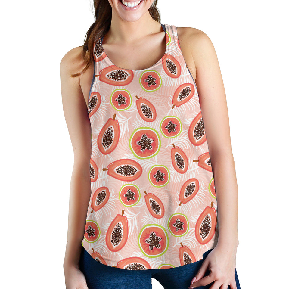 papaya leaves pattern Women Racerback Tank Top