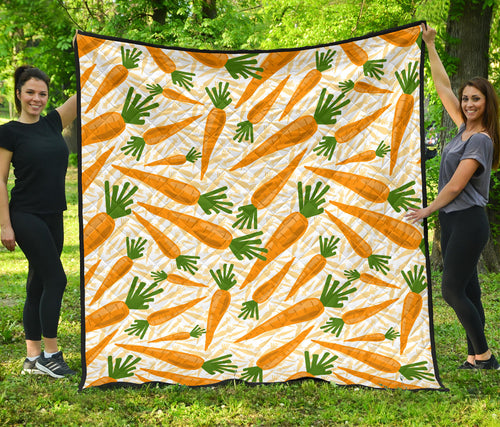 Carrot Pattern Print Design 01 Premium Quilt