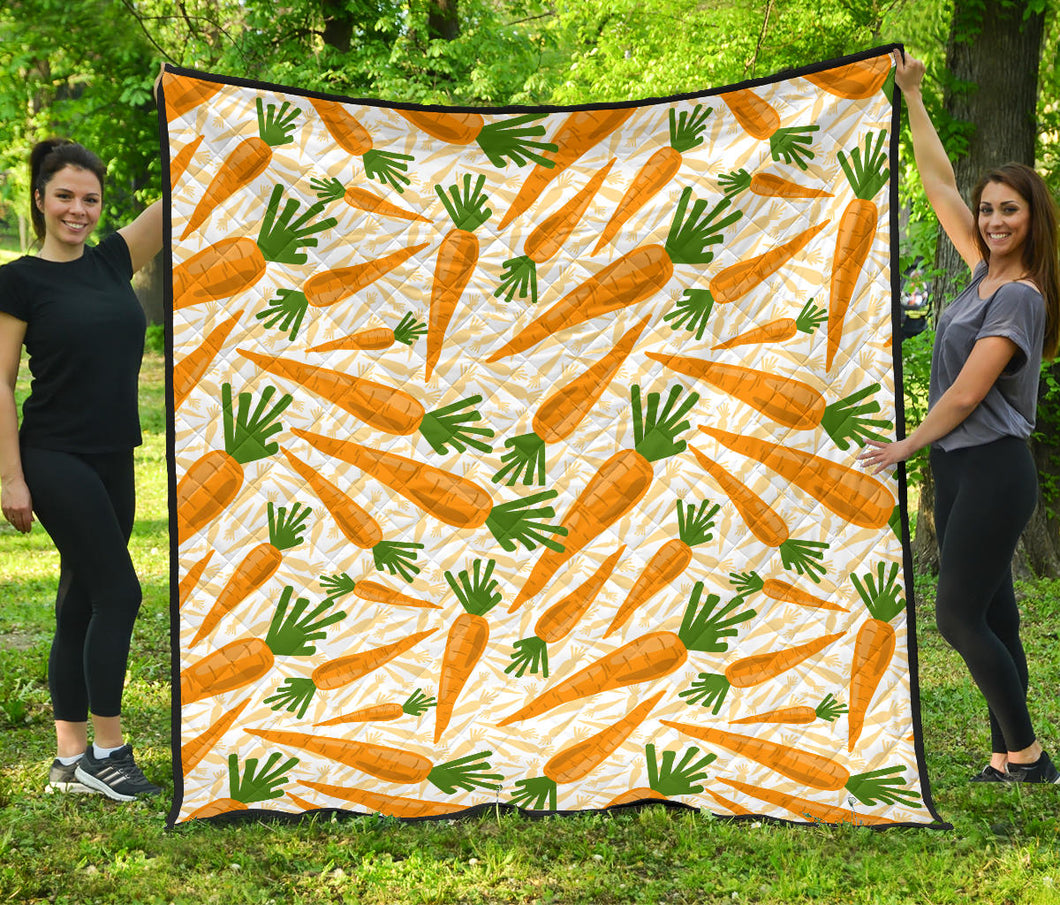 Carrot Pattern Print Design 01 Premium Quilt