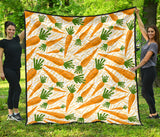 Carrot Pattern Print Design 01 Premium Quilt