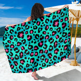 Green Leopard Skin Print Pattern Sarong
