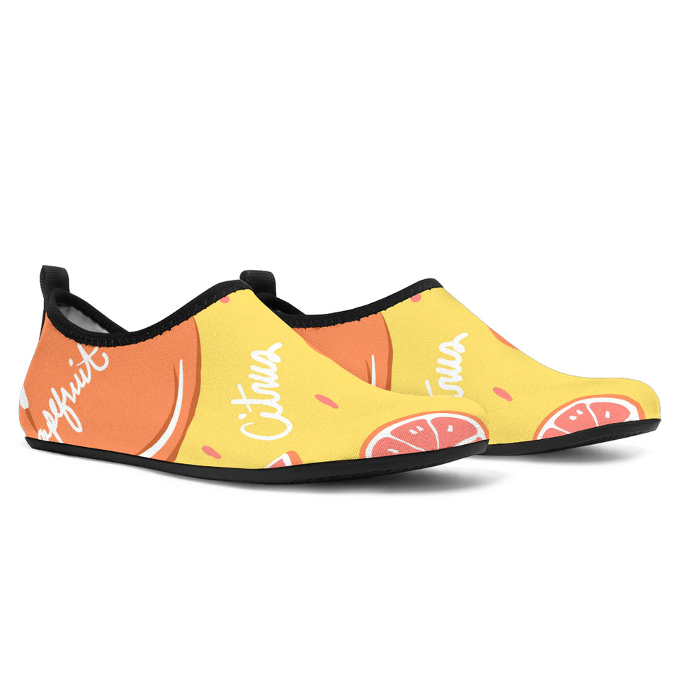 Grapefruit Yellow Background Aqua Shoes