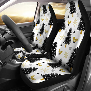 Christmas Tree Holly Snow Star Pattern  Universal Fit Car Seat Covers