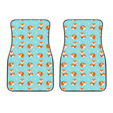 Fox Pattern Blue B Ackground Front Car Mats