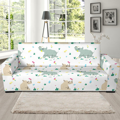 Cute Rhino Pattern Sofa Slipcover