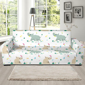 Cute Rhino Pattern Sofa Slipcover