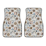 Cute Nautical Steering Wheel Anchor Pattern Front Car Mats