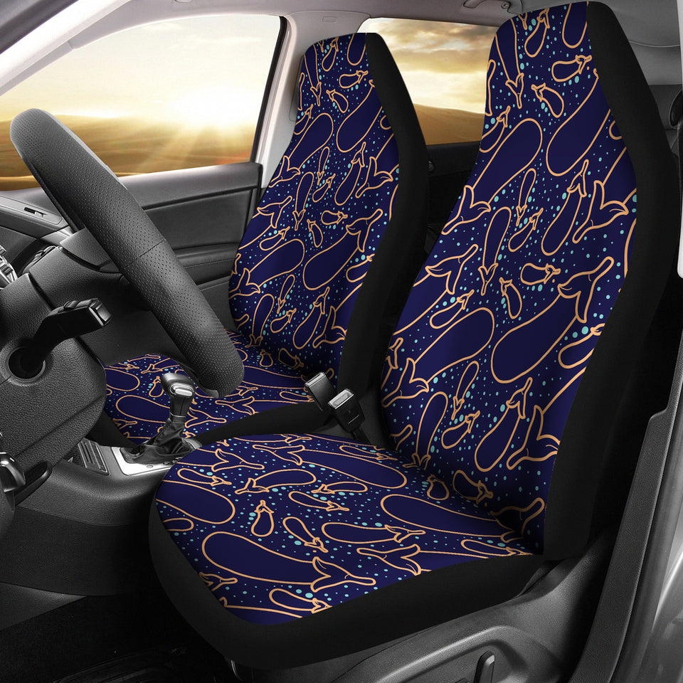 Eggplant Pattern Print Design 04 Universal Fit Car Seat Covers