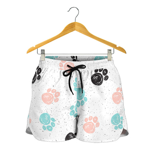 Dog Paws Pattern Print Design 04 Women Shorts