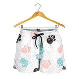 Dog Paws Pattern Print Design 04 Women Shorts