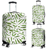 Hand Drawn Sketch Style Green Chili Peppers Pattern Luggage Covers