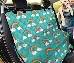 Rainbow Pattern Green Background Dog Car Seat Covers
