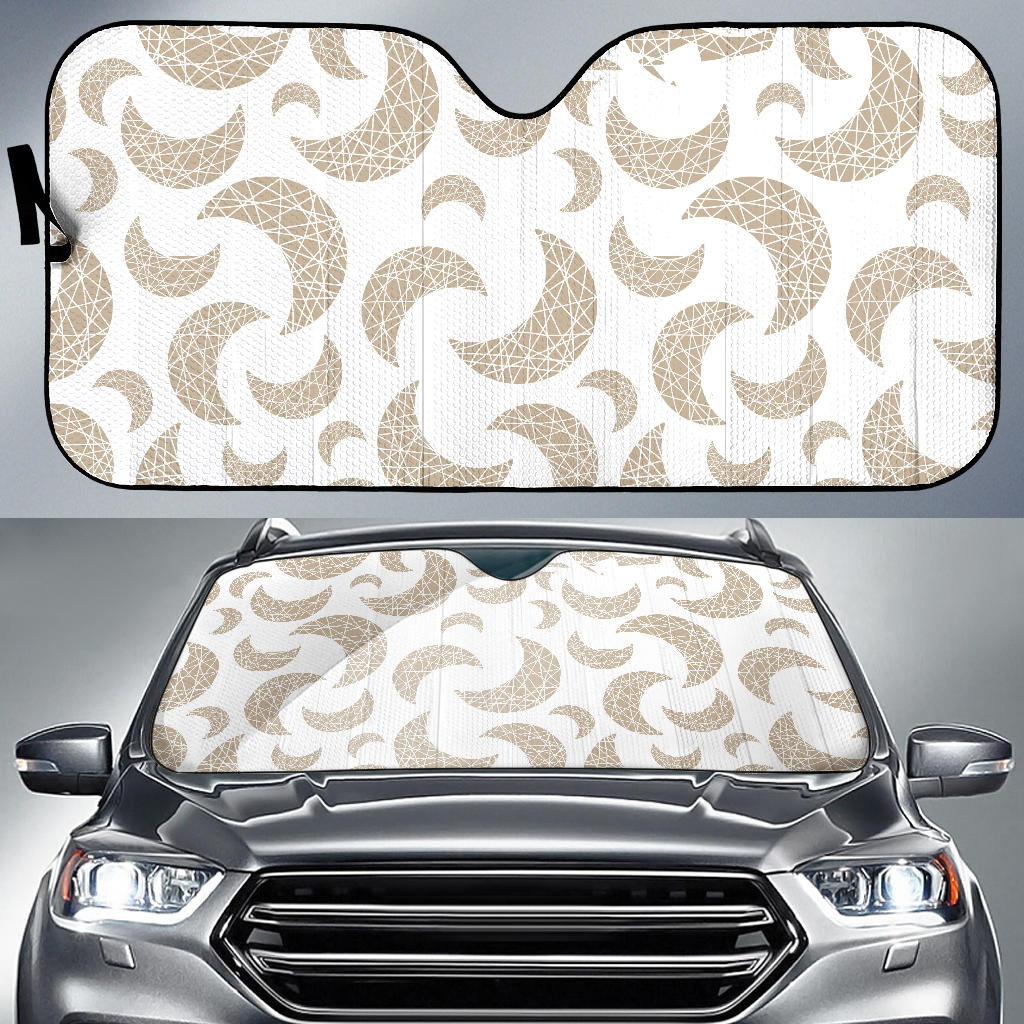 Cool Gold Moon Abstract Pattern Car Sun Shade