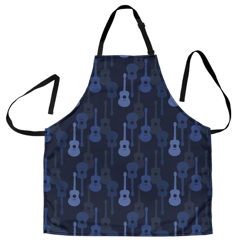 Blue Theme Guitar Pattern Adjustable Apron