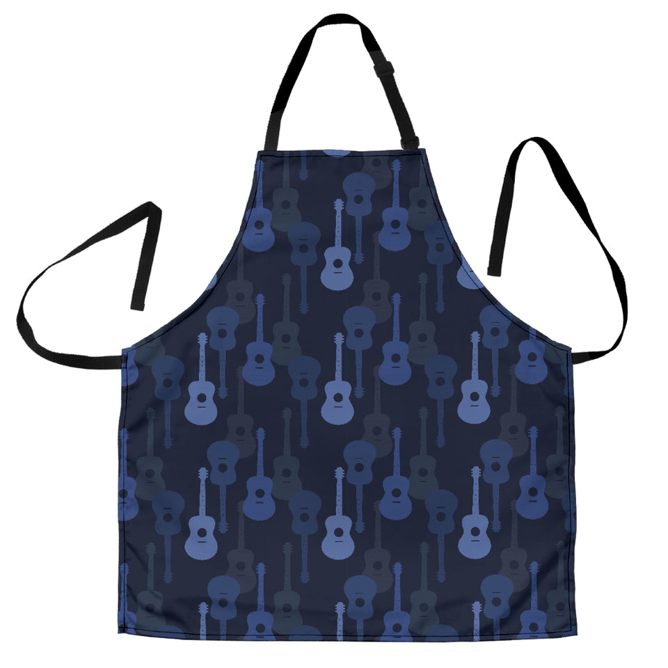 Blue Theme Guitar Pattern Adjustable Apron