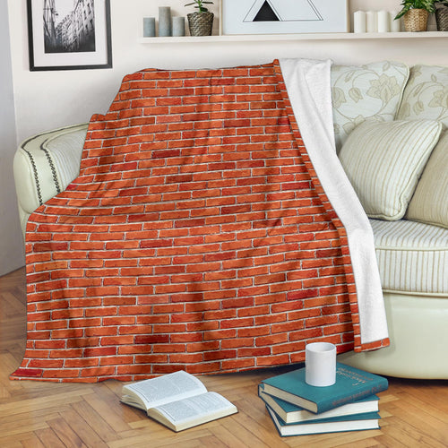 Brick Printed Pattern Print Design 03 Premium Blanket