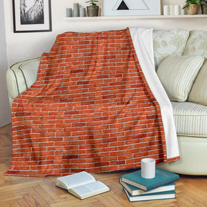 Brick Printed Pattern Print Design 03 Premium Blanket