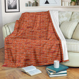 Brick Printed Pattern Print Design 03 Premium Blanket
