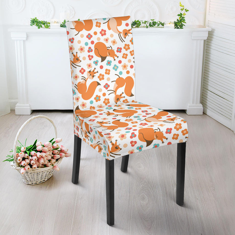 Squirrel Pattern Print Design 05 Dining Chair Slipcover