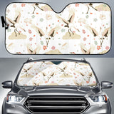 Beautiful Japanese Cranes Pattern Car Sun Shade