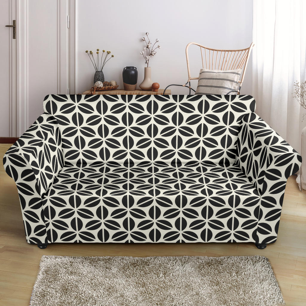 Coffee Bean Abstract Modern Pattern Loveseat Couch Slipcover