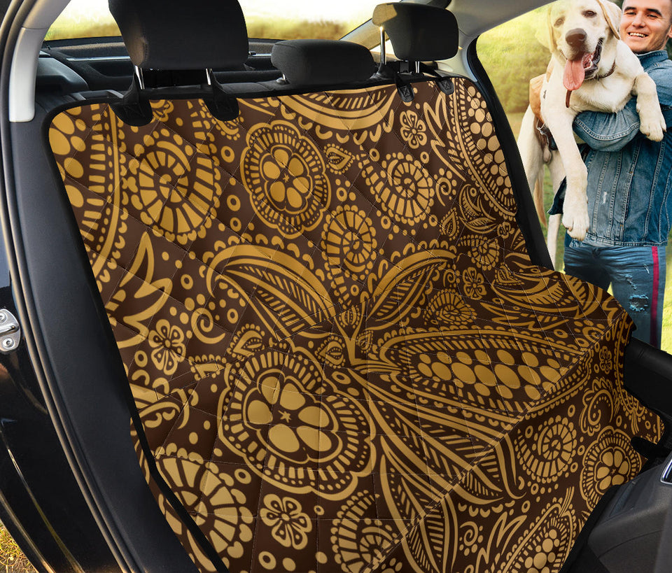 Cocoa Beans Tribal Polynesian Pattern Background Dog Car Seat Covers