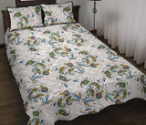 Peacock feather pattern Quilt Bed Set