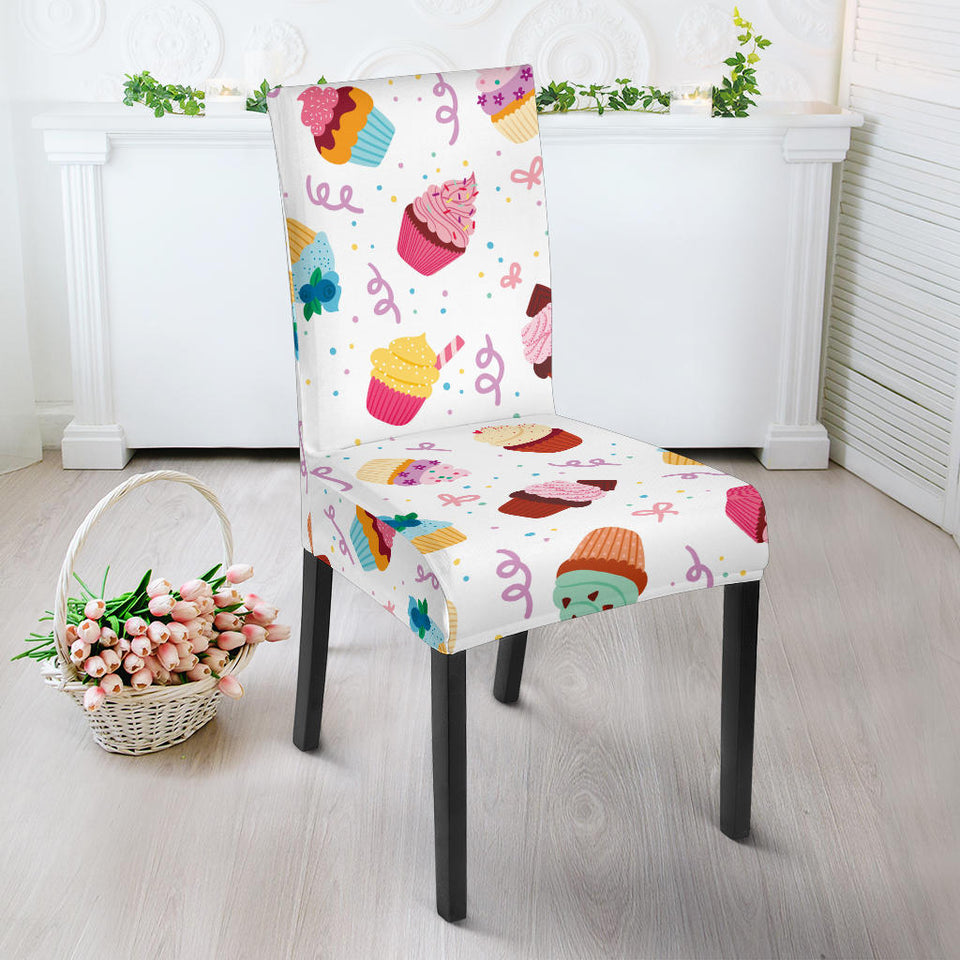 Cake Cupcake Design Pattern Dining Chair Slipcover