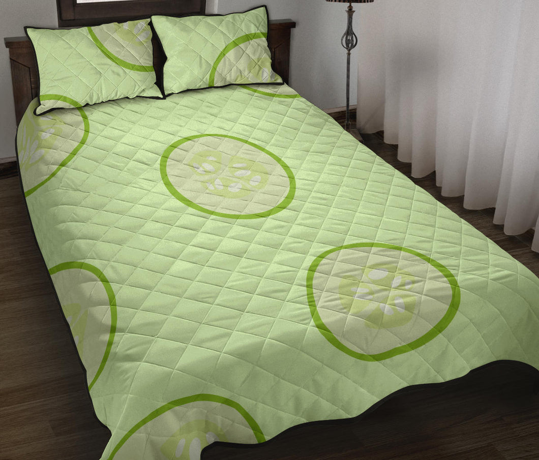 Cucumber pattern Quilt Bed Set